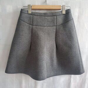 Scuba Mini Skirt School Girl Short Skirt Grey Flared Basic Skater Fairy Lioness